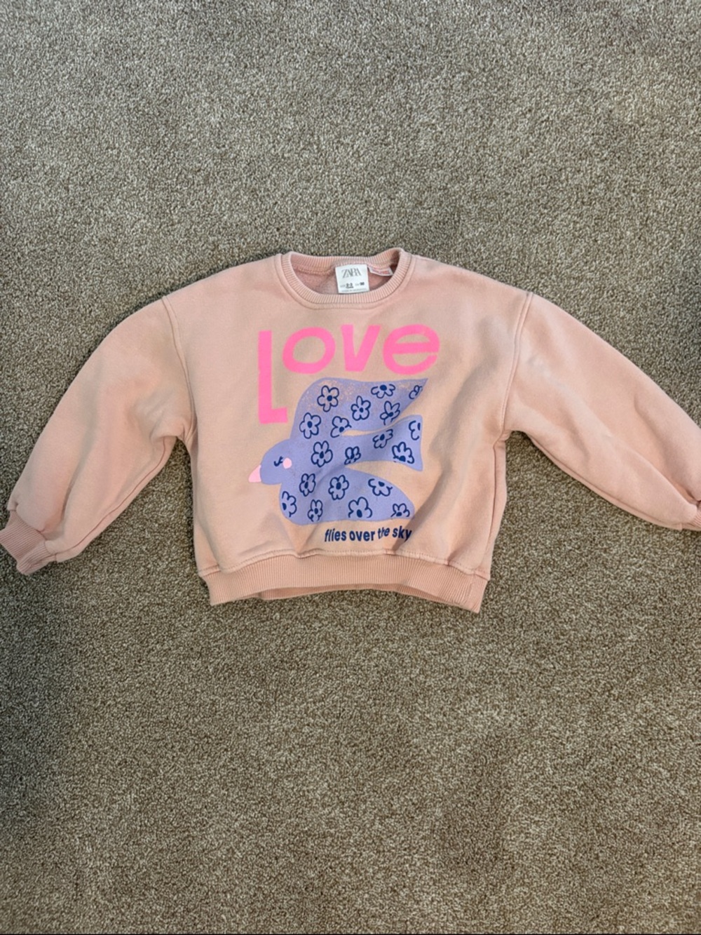 ZARA love sweatshirt pink size 2-3y